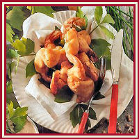 Scampi-beignets met witte van hoegaarden recept