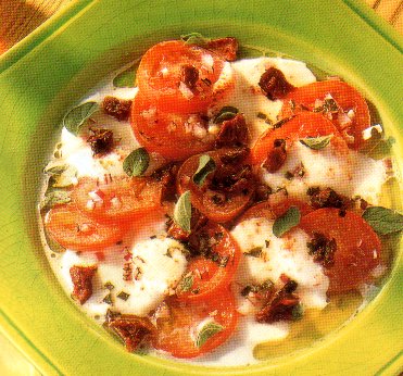 Warme tomaten met mozzarellasalade recept