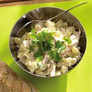 Aardappelsalade met gerookte kip recept