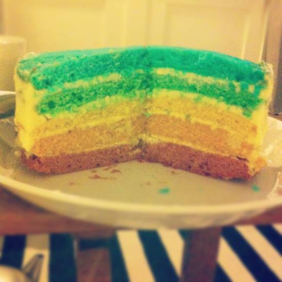 Rainbow cake recept