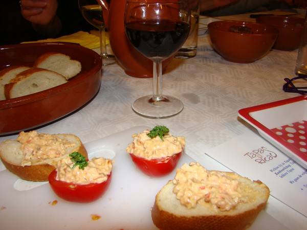 Gevulde tomaat met krab en gamba recept