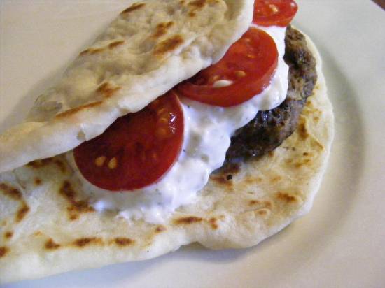 Griekse burger (suzuki), dip en wrap recept