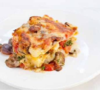 Lasagne met pesto en paddenstoelen recept