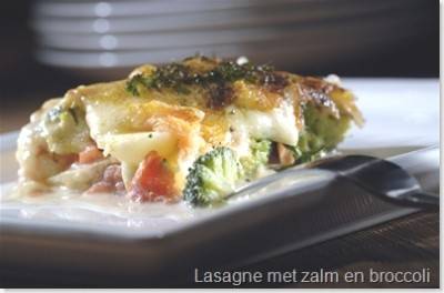 Lasagne met zalm en broccoli recept