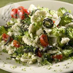 Broccoli-bloemkool salade met feta recept