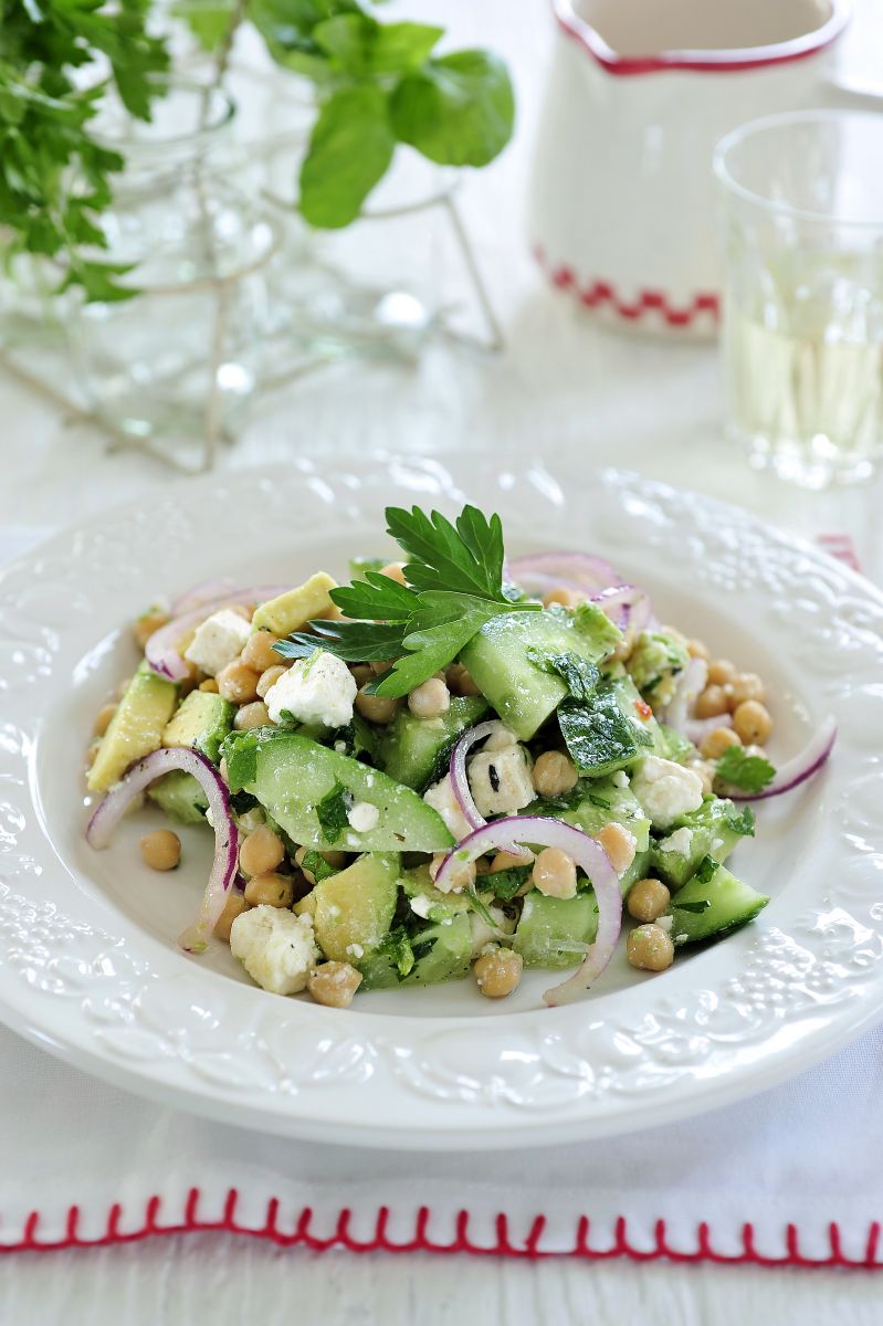 Recept 'salade van kikkererwten en feta'