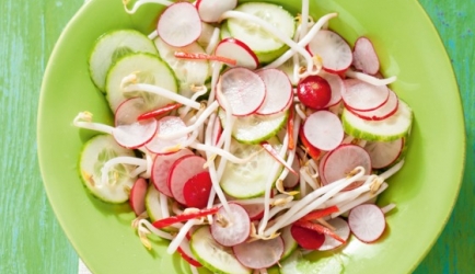 Zoetzure komkommer-salade met radijs recept