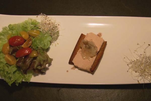 Foie gras met geroosterde peperkoek