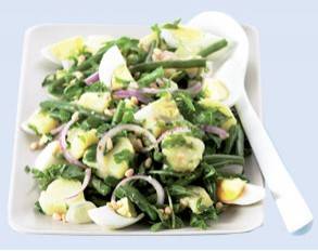 Salade met sperziebonen en rucola recept