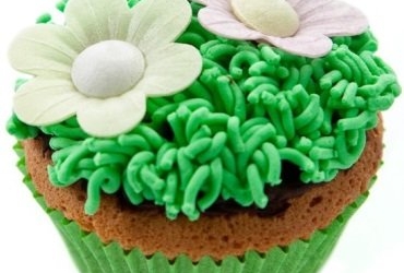 Cupcakes: bloemetjes in het gras recept