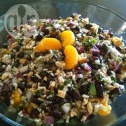 Salade met zwarte bonen en wilde rijst recept