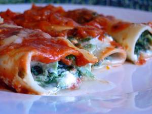 Canneloni met spinazie en vier kazen recept