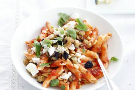 Pasta met aubergines