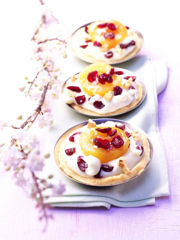 Cranberry-abrikozen taartjes recept
