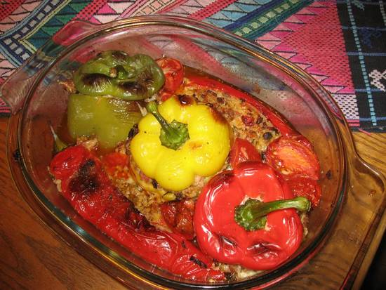 Gevulde paprika`s in drie kleuren, gezond en o.....zo lekker recept ...