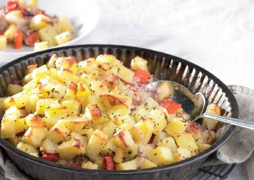 Gehakttaart met aardappel`crumble` recept