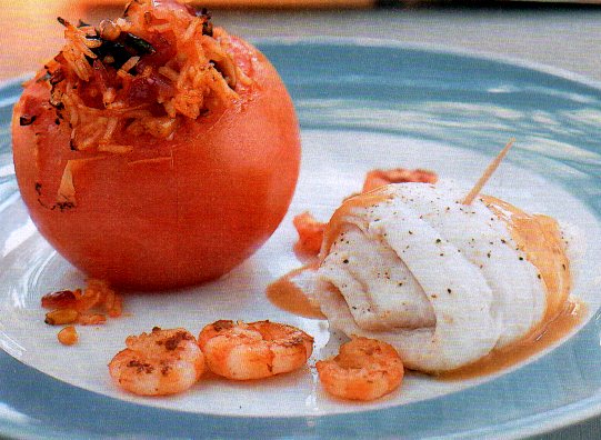 Gevulde tomaten met kruidenrijst recept