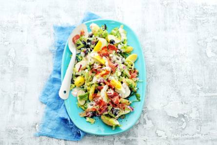 Zomerse salade met ei & pancetta