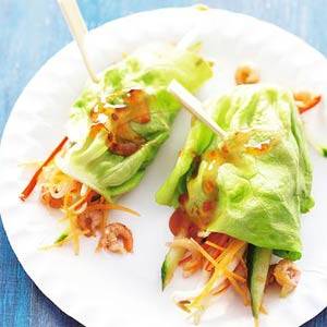 Springroll van sla met garnalen recept