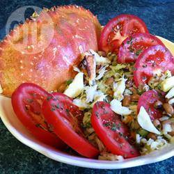 Zomerse salade met krabvlees recept