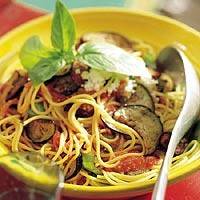 Snelle pasta met gegrilde groenten recept