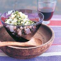 Doperwten-courgette salade met feta recept