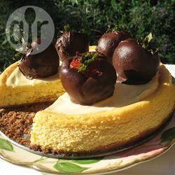 Cheesecake met witte chocolade en passievrucht recept