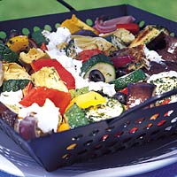 Mediterrane groenten van de barbecue recept