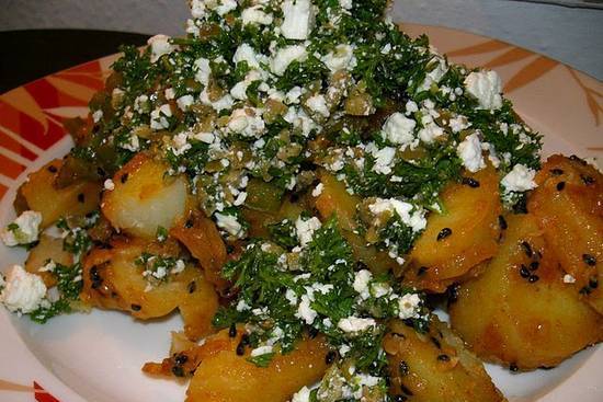 Oriëntaalse aardappelsalade. recept