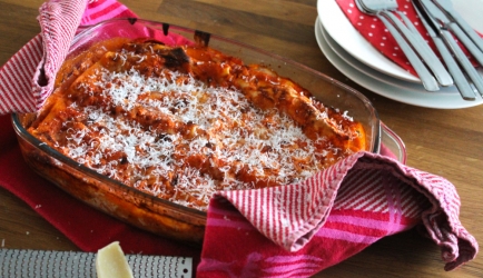 Lasagna met zalm, mozzarella en crème fraîche recept
