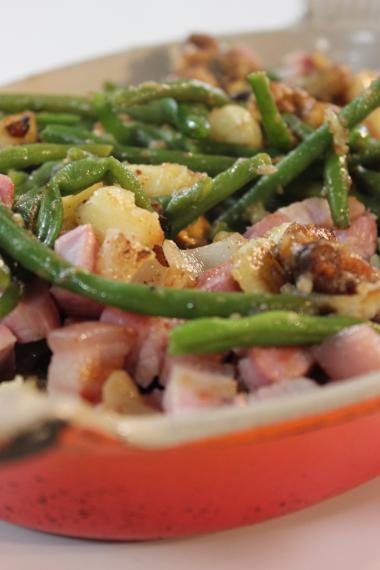 Recept 'warme salade met spek en mosseltjes'