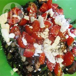 Warme snijbieten en champignon salade recept