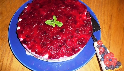 Romige kwarktaart met cranberry compote recept