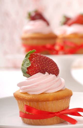 Aardbeien room cupcakes recept