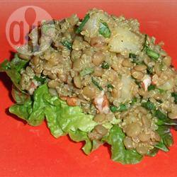 Salade van quinoa en linzen recept