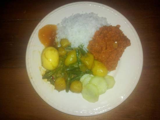Curry van aardappelen en sperziebonen recept