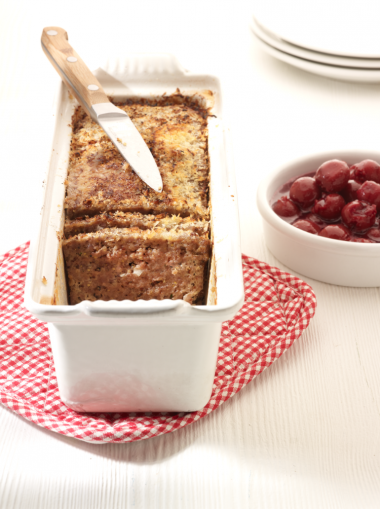 Recept 'gehaktbrood met warme kriekjes'