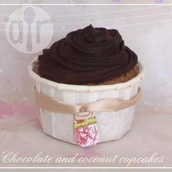 Kokos cupcakes met chocolade glazuur recept