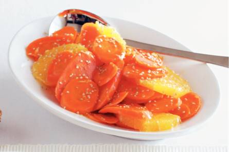 Geglaceerde wortel met sinaasappel
