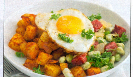 Tuinbonen met patatas bravas recept
