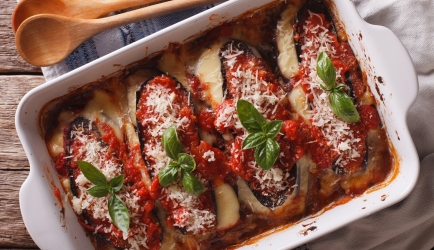 Ovenschotel met aubergines en mozzarella recept