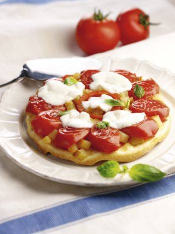 Hartige tarte tatin met tomaten en mozzarella recept