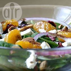 Spinazie, mandarijn en feta salade recept