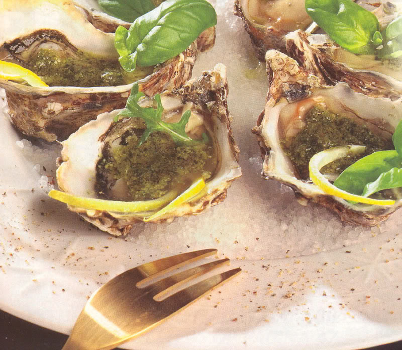 Oesters met pesto recept