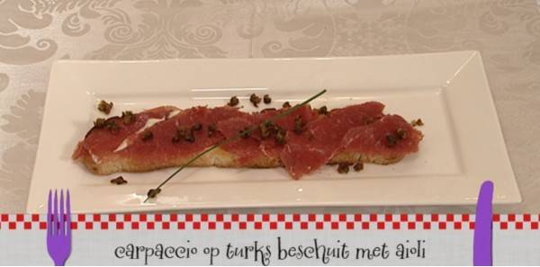 Carpaccio op turks beschuit met een aioli dressing recept ...