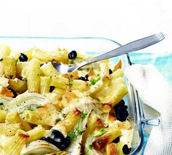 Mediterrane pastaschotel met chaumes recept