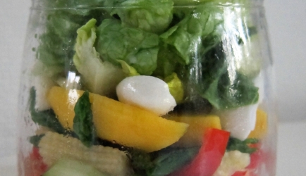 Salad in a jar met mozzarella en mango recept