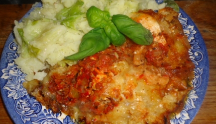 Kip met kaas en tomatensaus uit oven recept