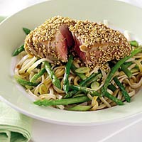 Sesam-tonijnsalade met wasabi dressing recept