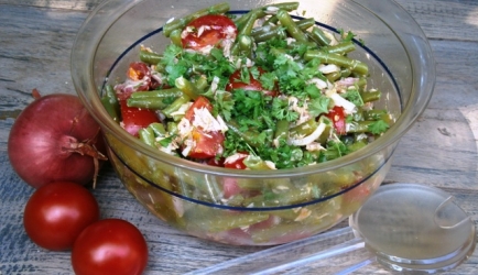 Sperziebonen salade met tonijn en tomaatjes recept